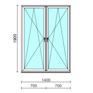 TO Bny-Bny ablak.  140x190 cm (Rendelhető méretek: szélesség 135-144 cm, magasság 185-190 cm.)   Green 76 profilból