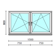 TO Bny-Bny ablak.  150x 80 cm (Rendelhető méretek: szélesség 145-154 cm, magasság 80-84 cm.)  New Balance 85 profilból