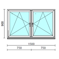TO Bny-Bny ablak.  150x 90 cm (Rendelhető méretek: szélesség 145-154 cm, magasság 85-94 cm.)   Green 76 profilból