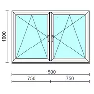 TO Bny-Bny ablak.  150x100 cm (Rendelhető méretek: szélesség 145-154 cm, magasság 95-104 cm.) Deluxe A85 profilból