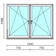 TO Bny-Bny ablak.  150x110 cm (Rendelhető méretek: szélesség 145-154 cm, magasság 105-114 cm.)   Green 76 profilból