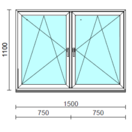TO Bny-Bny ablak.  150x110 cm (Rendelhető méretek: szélesség 145-154 cm, magasság 105-114 cm.)   Green 76 profilból