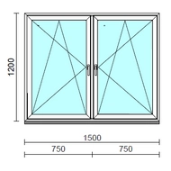 TO Bny-Bny ablak.  150x120 cm (Rendelhető méretek: szélesség 145-154 cm, magasság 115-124 cm.)   Green 76 profilból