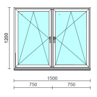 TO Bny-Bny ablak.  150x120 cm (Rendelhető méretek: szélesség 145-154 cm, magasság 115-124 cm.)  New Balance 85 profilból