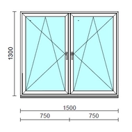 TO Bny-Bny ablak.  150x130 cm (Rendelhető méretek: szélesség 145-154 cm, magasság 125-134 cm.) Deluxe A85 profilból