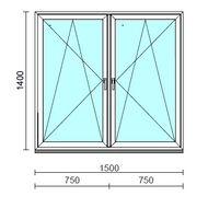 TO Bny-Bny ablak.  150x140 cm (Rendelhető méretek: szélesség 145-154 cm, magasság 135-144 cm.)  New Balance 85 profilból
