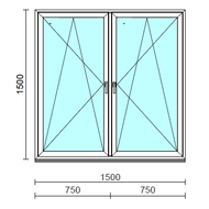 TO Bny-Bny ablak.  150x150 cm (Rendelhető méretek: szélesség 145-154 cm, magasság 145-154 cm.) Deluxe A85 profilból
