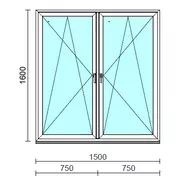TO Bny-Bny ablak.  150x160 cm (Rendelhető méretek: szélesség 145-154 cm, magasság 155-164 cm.)  New Balance 85 profilból