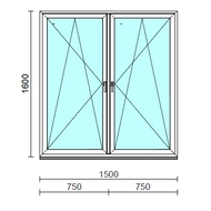 TO Bny-Bny ablak.  150x160 cm (Rendelhető méretek: szélesség 145-154 cm, magasság 155-164 cm.)   Green 76 profilból