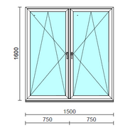 TO Bny-Bny ablak.  150x160 cm (Rendelhető méretek: szélesség 145-154 cm, magasság 155-164 cm.) Deluxe A85 profilból