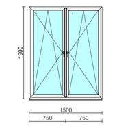 TO Bny-Bny ablak.  150x190 cm (Rendelhető méretek: szélesség 145-154 cm, magasság 185-190 cm.)  New Balance 85 profilból