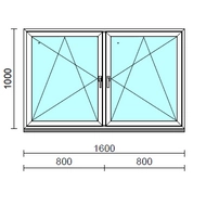 TO Bny-Bny ablak.  160x100 cm (Rendelhető méretek: szélesség 155-164 cm, magasság 95-104 cm.)   Green 76 profilból