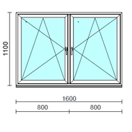 TO Bny-Bny ablak.  160x110 cm (Rendelhető méretek: szélesség 155-164 cm, magasság 105-114 cm.) Deluxe A85 profilból
