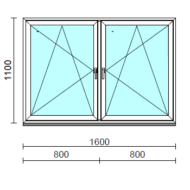 TO Bny-Bny ablak.  160x110 cm (Rendelhető méretek: szélesség 155-164 cm, magasság 105-114 cm.)   Green 76 profilból
