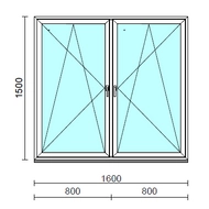 TO Bny-Bny ablak.  160x150 cm (Rendelhető méretek: szélesség 155-164 cm, magasság 145-154 cm.)   Green 76 profilból