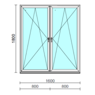 TO Bny-Bny ablak.  160x180 cm (Rendelhető méretek: szélesség 155-164 cm, magasság 175-184 cm.)   Green 76 profilból