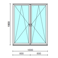 TO Bny-Bny ablak.  160x190 cm (Rendelhető méretek: szélesség 155-164 cm, magasság 185-190 cm.) Deluxe A85 profilból