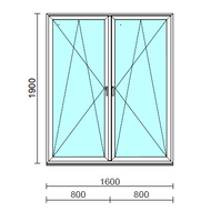 TO Bny-Bny ablak.  160x190 cm (Rendelhető méretek: szélesség 155-164 cm, magasság 185-190 cm.) Deluxe A85 profilból