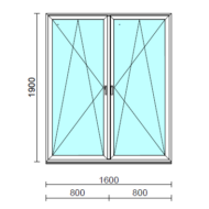 TO Bny-Bny ablak.  160x190 cm (Rendelhető méretek: szélesség 155-164 cm, magasság 185-190 cm.)   Green 76 profilból