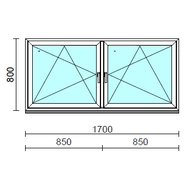 TO Bny-Bny ablak.  170x 80 cm (Rendelhető méretek: szélesség 165-174 cm, magasság 80-84 cm.)   Green 76 profilból