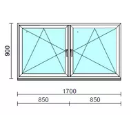 TO Bny-Bny ablak.  170x 90 cm (Rendelhető méretek: szélesség 165-174 cm, magasság 85-94 cm.) Deluxe A85 profilból
