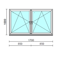 TO Bny-Bny ablak.  170x100 cm (Rendelhető méretek: szélesség 165-174 cm, magasság 95-104 cm.) Deluxe A85 profilból