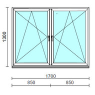 TO Bny-Bny ablak.  170x130 cm (Rendelhető méretek: szélesség 165-174 cm, magasság 125-134 cm.) Deluxe A85 profilból