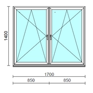 TO Bny-Bny ablak.  170x140 cm (Rendelhető méretek: szélesség 165-174 cm, magasság 135-144 cm.)   Green 76 profilból