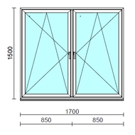 TO Bny-Bny ablak.  170x150 cm (Rendelhető méretek: szélesség 165-174 cm, magasság 145-154 cm.)   Green 76 profilból