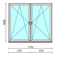 TO Bny-Bny ablak.  170x150 cm (Rendelhető méretek: szélesség 165-174 cm, magasság 145-154 cm.) Deluxe A85 profilból