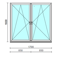 TO Bny-Bny ablak.  170x160 cm (Rendelhető méretek: szélesség 165-174 cm, magasság 155-164 cm.)   Green 76 profilból