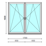 TO Bny-Bny ablak.  170x160 cm (Rendelhető méretek: szélesség 165-174 cm, magasság 155-164 cm.) Deluxe A85 profilból