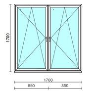 TO Bny-Bny ablak.  170x170 cm (Rendelhető méretek: szélesség 165-174 cm, magasság 165-174 cm.) Deluxe A85 profilból