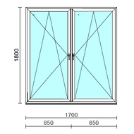 TO Bny-Bny ablak.  170x180 cm (Rendelhető méretek: szélesség 165-174 cm, magasság 175-184 cm.) Deluxe A85 profilból