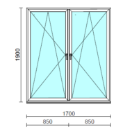 TO Bny-Bny ablak.  170x190 cm (Rendelhető méretek: szélesség 165-174 cm, magasság 185-190 cm.)   Green 76 profilból