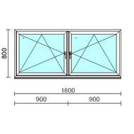 TO Bny-Bny ablak.  180x 80 cm (Rendelhető méretek: szélesség 175-184 cm, magasság 80-84 cm.)   Green 76 profilból