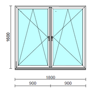 TO Bny-Bny ablak.  180x160 cm (Rendelhető méretek: szélesség 175-184 cm, magasság 155-164 cm.) Deluxe A85 profilból