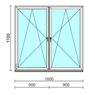 TO Bny-Bny ablak.  180x170 cm (Rendelhető méretek: szélesség 175-184 cm, magasság 165-174 cm.) Deluxe A85 profilból