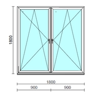 TO Bny-Bny ablak.  180x180 cm (Rendelhető méretek: szélesség 175-184 cm, magasság 175-184 cm.)   Green 76 profilból