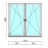 TO Bny-Bny ablak.  180x180 cm (Rendelhető méretek: szélesség 175-184 cm, magasság 175-184 cm.)   Optima 76 profilból