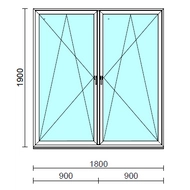 TO Bny-Bny ablak.  180x190 cm (Rendelhető méretek: szélesség 175-184 cm, magasság 185-190 cm.) Deluxe A85 profilból