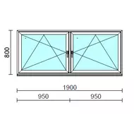 TO Bny-Bny ablak.  190x 80 cm (Rendelhető méretek: szélesség 185-194 cm, magasság 80-84 cm.) Deluxe A85 profilból