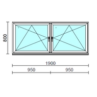TO Bny-Bny ablak.  190x 80 cm (Rendelhető méretek: szélesség 185-194 cm, magasság 80-84 cm.)  New Balance 85 profilból