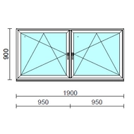 TO Bny-Bny ablak.  190x 90 cm (Rendelhető méretek: szélesség 185-194 cm, magasság 85-94 cm.) Deluxe A85 profilból