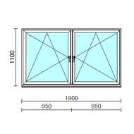 TO Bny-Bny ablak.  190x110 cm (Rendelhető méretek: szélesség 185-194 cm, magasság 105-114 cm.)   Green 76 profilból