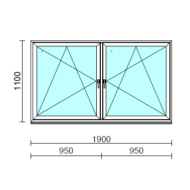 TO Bny-Bny ablak.  190x110 cm (Rendelhető méretek: szélesség 185-194 cm, magasság 105-114 cm.)  New Balance 85 profilból