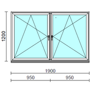 TO Bny-Bny ablak.  190x120 cm (Rendelhető méretek: szélesség 185-194 cm, magasság 115-124 cm.) Deluxe A85 profilból