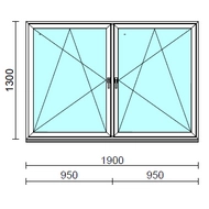 TO Bny-Bny ablak.  190x130 cm (Rendelhető méretek: szélesség 185-194 cm, magasság 125-134 cm.) Deluxe A85 profilból