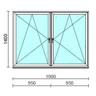 TO Bny-Bny ablak.  190x140 cm (Rendelhető méretek: szélesség 185-194 cm, magasság 135-144 cm.) Deluxe A85 profilból