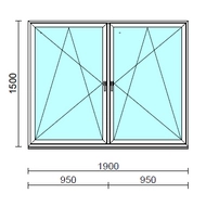 TO Bny-Bny ablak.  190x150 cm (Rendelhető méretek: szélesség 185-194 cm, magasság 145-154 cm.) Deluxe A85 profilból
